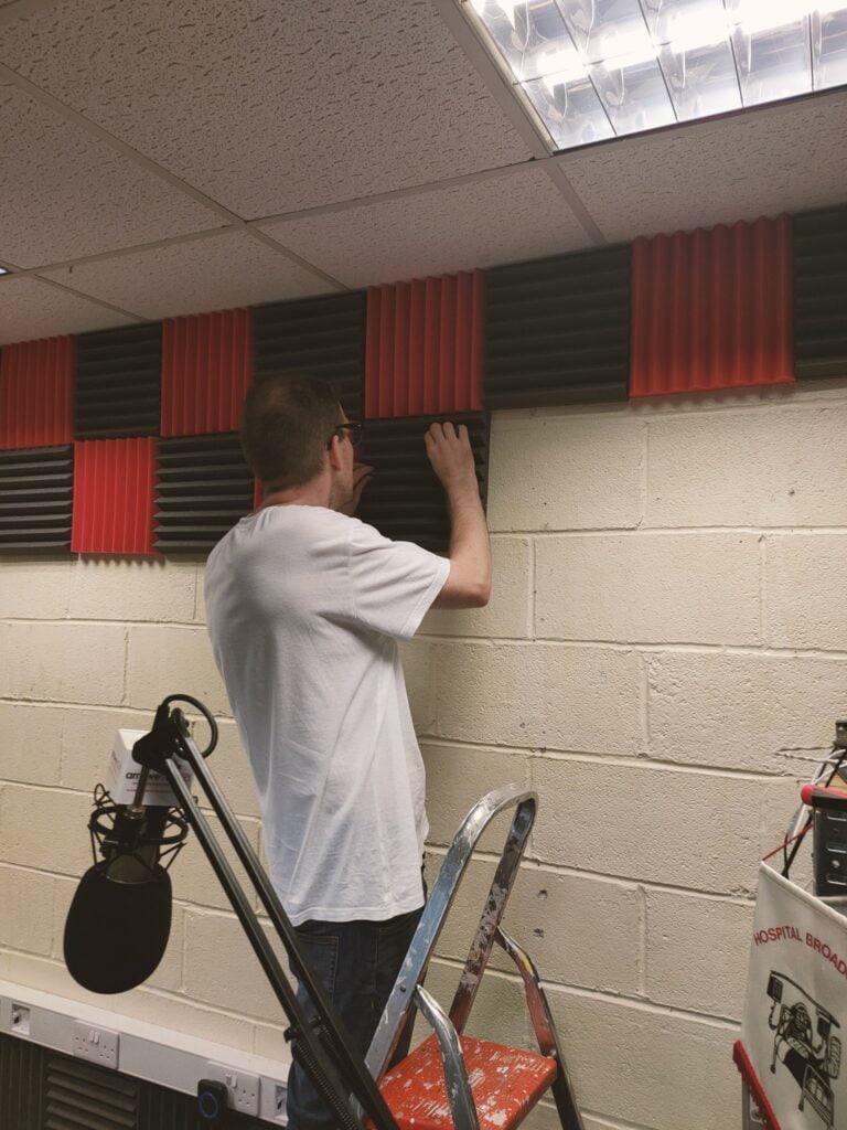 Dave Putting up the new foam tiles
